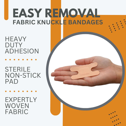 Dealmed Fabric Knuckle Flexible Adhesive Bandages – 100 Count (1 Pack) Bandages with Non-Stick Pad, Latex Free, Wound Care for First Aid Kit, 1 1/...