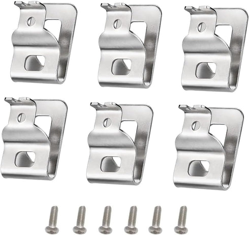 Belt Clips for Dewalt, 6pcs Stainless Drill Tool Clips Hook Kit with Screws for Dewalt N268241, Replacement Belt Hook Clip for Power Tools Impact ...