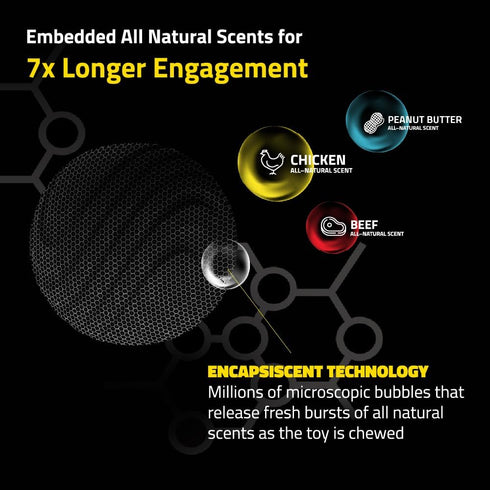 Playology Dual Layer Ball for Dogs | Engaging All Natural Chicken Scented Yellow Dog Toy | Jumbo Sized Chew Ball for Large to X-Large Dogs (50 lbs...