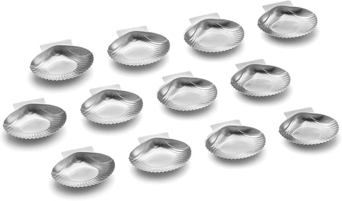 Outset Grillable Shells, All Purpose Grillable Stainless Steel Sea Shells, Set of 12...