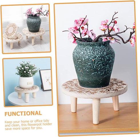 Small Wooden Flower Stand Wooden Stand Wood Base Crystal Ball Holder Vase Display Stands Bonsai Stand Wooden Stool Display Stand Home Ornament Pla...