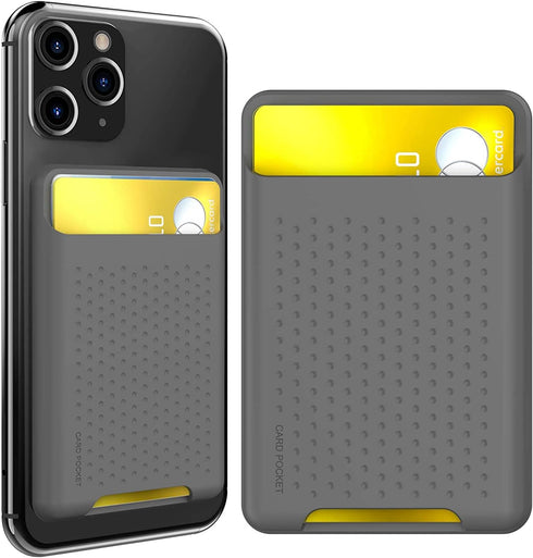 AHASTYLE Phone Card Holder Stick On, Slim Phone Wallet Strong Adhesive Silicone Credit Card Pouch Sleeve Compatible with iPhone/Android/Samsung Ga...