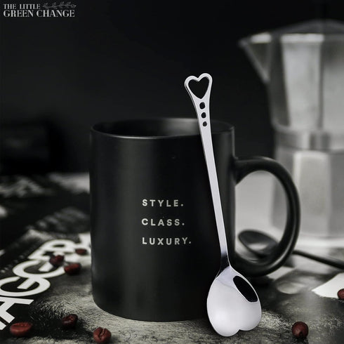 Tea Spoons Set of 6 Heart Shaped Spoon - Dessert Spoons Set Heart Shaped Spoons Stainless Steel Cute Spoons Mini Ice Cream Spoons - Cute Spoon Hea...