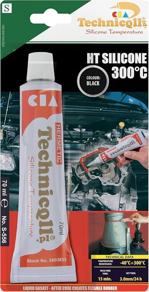 Black High Temperature Silicone Adhesive Sealant 70Ml Heat Resistant 300'C...