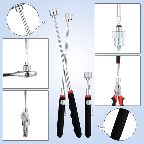 6 Pieces Telescoping Magnet Tools, Extendable Telescopic Magnetic Pick up Tools Viewable Extendable Magnet Stick for Father's Day Birthday 1.5 Lb/...