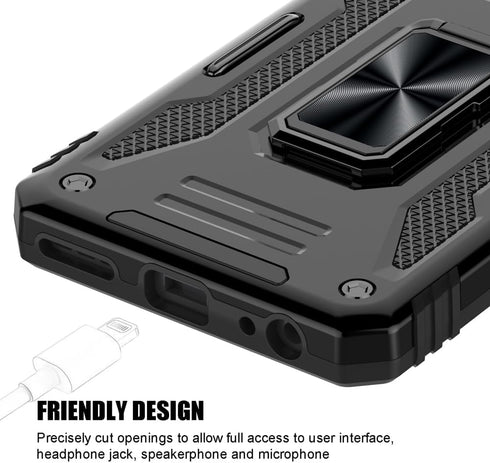 for Moto G 5G 2023 Case, Shockproof Phone Case & Sliding Camera Cover & Ring Holder Kickstand with Screen Protector for Motorola Moto G 5G 2023 (6...