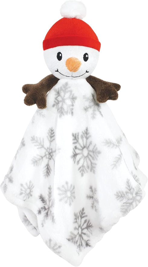 Hudson Baby Unisex Baby Animal Face Security Blanket, White Snowman, One Size...