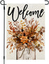 CROWNED BEAUTY Fall Garden Flag Floral Mason Jar 12x18 Inch Double Sided for Outside Small Welcome Burlap Autumn Seasonal Yard Decoration...