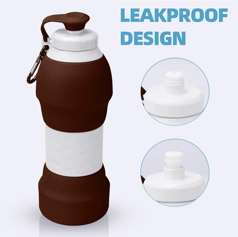 Collapsible Water Bottle, Upgrade Leakproof Foldable BPA Free Silicone Reusable Sports Bottle, Portable Refillable Bottles with Carabiner, Ideal f...