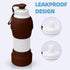 Collapsible Water Bottle, Upgrade Leakproof Foldable BPA Free Silicone Reusable Sports Bottle, Portable Refillable Bottles with Carabiner, Ideal f...