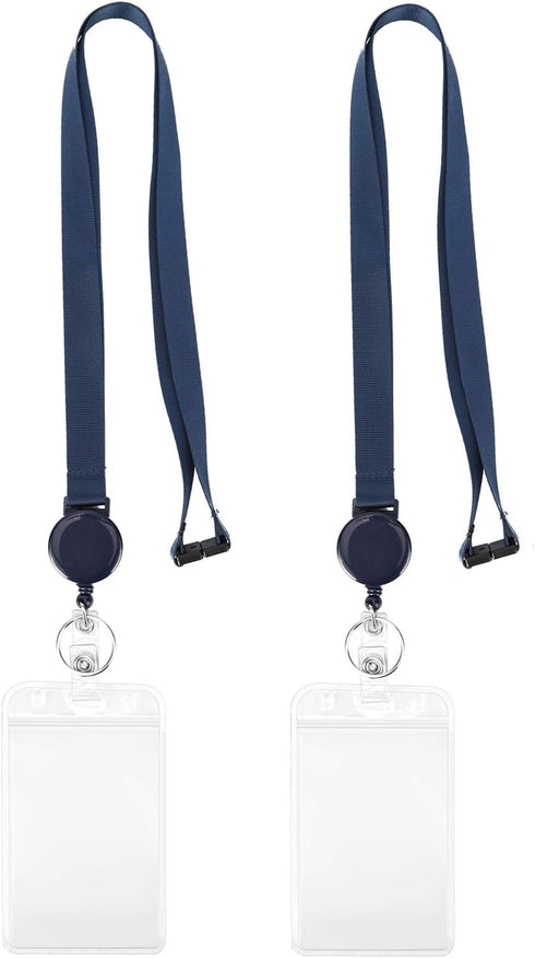 Retractable Badge Holder with Lanyard Retractable Breakaway Safety Lanyard with id Badge Holders Vertical Retractable id Badge with Clip Reel for ...