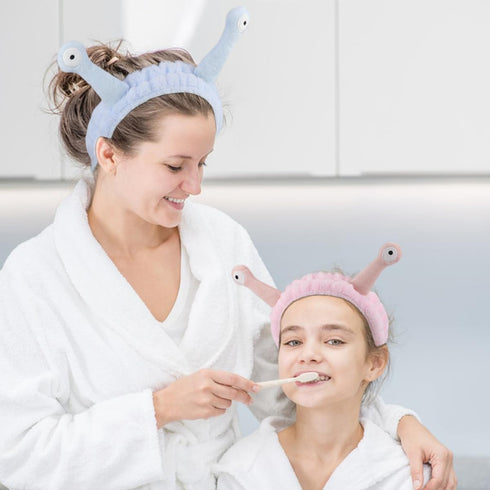 2 Pcs Women Headband for Washing Face, Cute Snail Makeup Headbands Soft Elastic Hairband Cute Snail Headband Makeup Headband Skincare Shower Hair ...