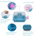 Pet Hamster Cage with Running Wheel Water Bottle Food Basin Portable Carrier House Mice Home Habitat for Going Out, Traveling (Blue)...