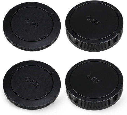 JJC 2-Pack Body Cap and Rear Lens Cap Cover Kit for Canon EOS M50 M50 Mark II M5 M6 M6 Mark II M200 M100 M10 M3 M2 M and More Canon EF-M Mount Mir...