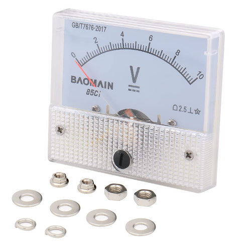 Baomain Analog Voltmeter 85C1 DC 0-10V Rectangle Analog Volt Panel Meter Gauge...