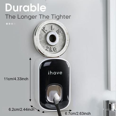 iHave Automatic Toothpaste Dispenser - Smart Bathroom Accessories with Dual-Position Technology and Sturdy Adhesive Strip, Stylish Bathroom Decor ...