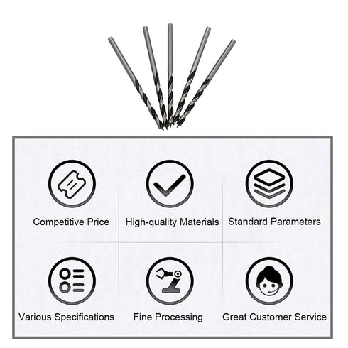 Brad Point Drill Bits 3mm (1/8") Wood Drill Bit Set Woodworking Drills High Carbon Steel for Furniture Hardwood Softwood Cupboard Wardrobe 5 Pack...
