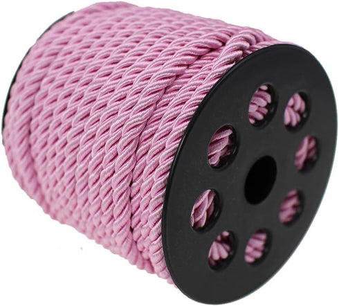 PAMIR TONG 5mm 3 Braided 20 Yards Cord Thread Decorative Twisted Satin Polyester Twine Cord Rope String Thread Shiny Cord Choker Thread DIY Cord J...