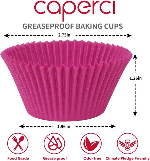 Caperci Rainbow Standard Cupcake Liners Bright Colorful Muffin Baking Cups 350-Count, Odorless, Upgraded & Food Grade Grease-Proof Paper...