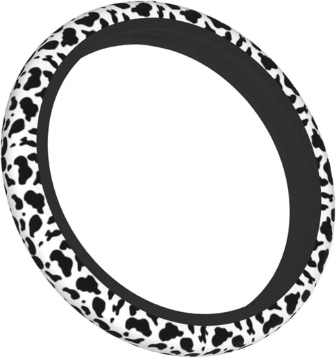Cow Print Steering Wheel Cover for Women Cute Car Steering Wheel Cover Anti Slip and Sweat Absorption Comfortable Auto Steering Wheel Protector Ca...