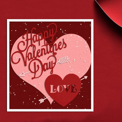 Valentine Love Heart Metal Cutting Dies, Words Die Cuts with Sentiment for Card Making Valentine's Day DIY Scrapbooking and Photo Album Card Craft...