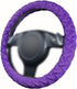 Flying Banner car Steering Wheel Cover Gel Massage Velvet Cool Warm Universal Size 15 inches SUV Truck Anti Slip Odorless Summer Winter (Purple, V...