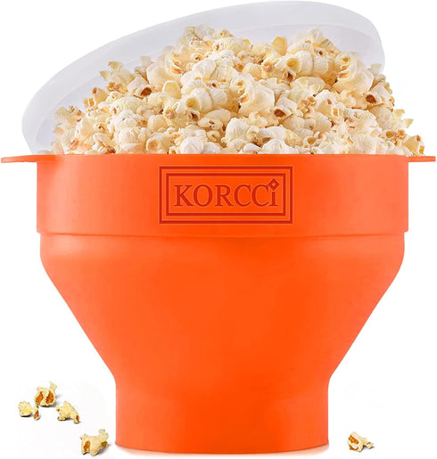 The Original Korcci Microwaveable Silicone Popcorn Popper, BPA Free Microwave Popcorn Popper, Collapsible Microwave Popcorn Maker Bowl, Use In Mic...