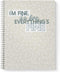 Softcover Everything Is Fine 8.5" x 11" Snarky Spiral Notebook/Journal, 120 Daily Planner Pages, Durable Gloss Laminated Cover, White Wire-o Spira...