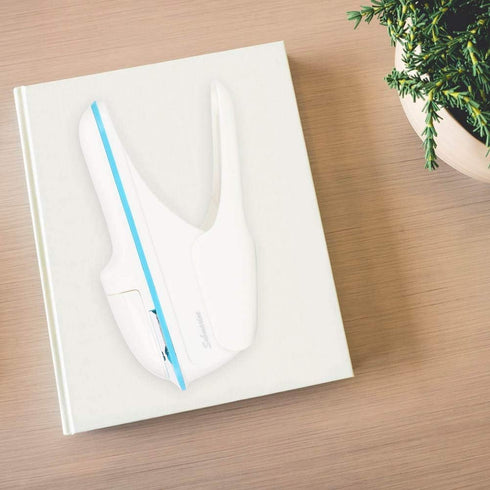 Stapleless Stapler, Staple-Free Stapler Paper Clinch Desktop No Staples Stapler for Office School, up to 9 Sheets Binding (White)...