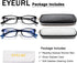 EYEURL Black Computer Reading Glasses 2 Pair Blue Light Blocking 1.75 Magnification Stylish Readers for Women Men Rectangular Frame Transparent Le...