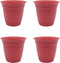 The HC Companies 6 Inch Eclipse Round Planter with Saucer - Indoor Outdoor Plant Pot for Flowers, Vegetables, and Herbs, Rose (4 Pack)...