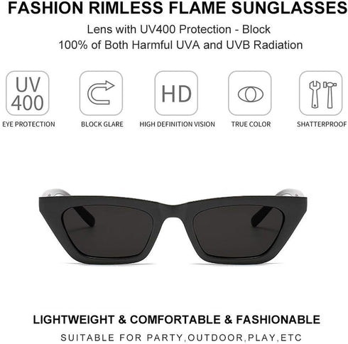 BOJOD Square Cat Eye Sunglasses For Women Fashion Vintage Trendy Cateye Sunglasses For women Black...