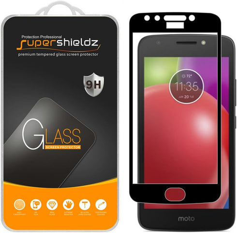 Supershieldz (2 Pack) Designed for Motorola (Moto E4) and Moto E 4th Generation Tempered Glass Screen Protector, (Full Screen Coverage) Anti Scrat...