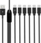 Poyiccot USB C Splitter Cable, USB A to USB C Splitter Cable, 6 in 1 USB 2.0 Type A Male to 6 Type-c Male Charger Cable with 3A Fast Charge for An...