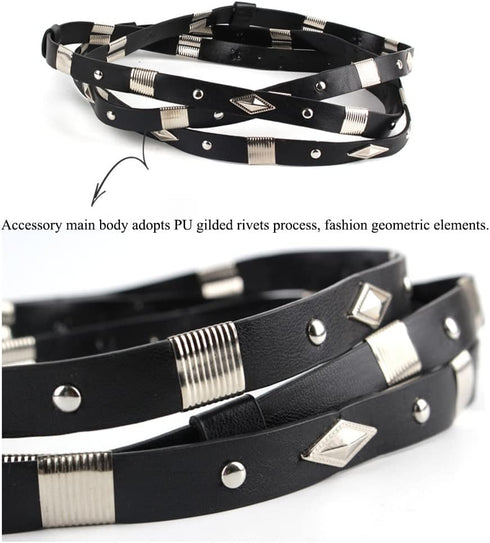 Hat Bands for Cowboy Hats Panama Rancher Hats Fedora Hats Men Women Handmade (Black Silver)...