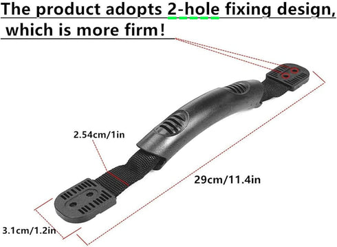 4Pcs 2 Hole Kayak Canoe Carry Handles, Kayak Boat Side Mount Paddle Park Handles - 8 Pcs Pad Eye with 32 Pcs Screws for Boat Kayak Deck Rigging Ki...