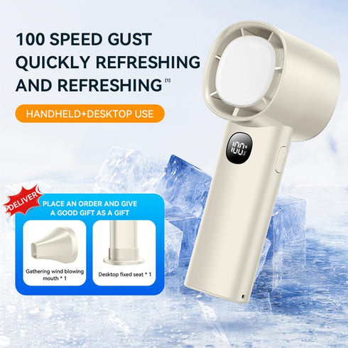 Portable Handheld Fan 5000mAh USB Rechargeable Mini Fan 10000RPM Speed(1-100) Adjustable Turbo Personal Fan with Digital Display Electric High Spe...