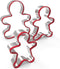 3pcs Gingerbread Man Cookie Cutters Set Gingerbread Boy Shape Mould with Red Environmental PVC...