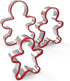 3pcs Gingerbread Man Cookie Cutters Set Gingerbread Boy Shape Mould with Red Environmental PVC...