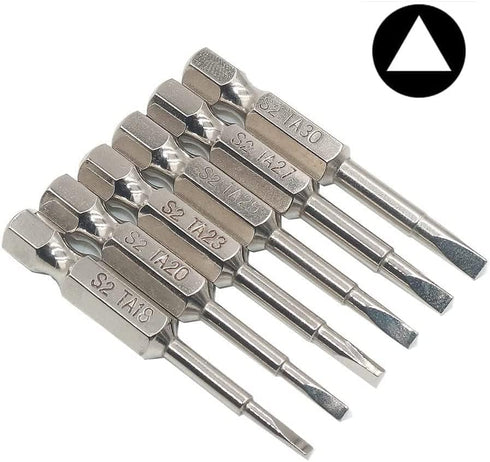 Fixinus 6 Pieces Magnetic Triangle Screwdriver Bits Set, 1/4 inch Hexagonal Screwdriver Bits, 1.8 mm, 2.0 mm, 2.3 mm, 2.5 mm, 2.7 mm, 3.0 Triangle...