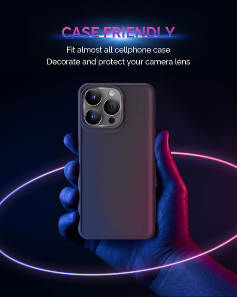 for iPhone 14 Pro and iPhone 14 Pro Max Camera Lens Protector Aluminum Alloy Plus Acrylic + 9H Tempered Glass Camera Screen Protector Full Coverag...