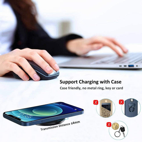 Desk Wireless Charger, hopopower 15W Fast Wireless Charging Station Pad Compatible with iPhone 14/14 Pro/14 Pro Max/13/13 Pro Max/13 Mini/12/12 Pr...