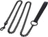 Black Bell Collar and Leash Set Soft PU Leather Choker Necklace with Hauling Chain Jewelry for Sexy Roleplay...