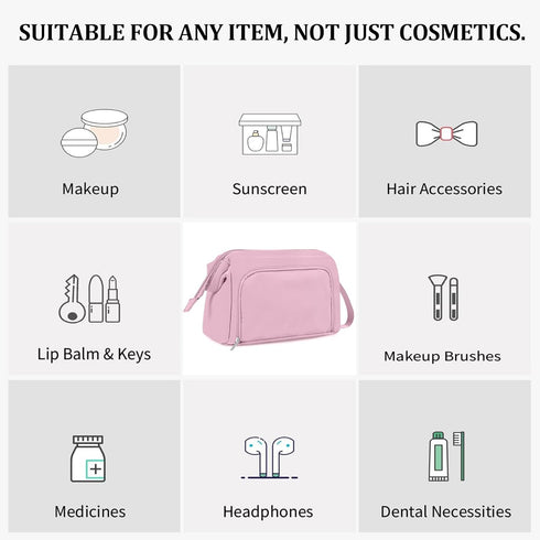 Small Makeup Organizer Bag Nylon Makeup Bags - Portable Waterproof Travel Makeup Bag,Wide-open Cosmetics Organizer Case,Makeup Brush Travel Pouch ...