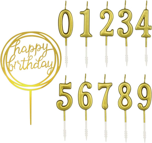 10-Piece Number Birthday Candles - Glitter Cake Toppers for Birthday & Wedding Parties...