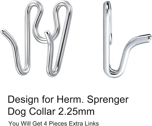 Dog Collar Extra Links Designed for Herm. Sprenger Collar (4 Pack) Steel Chrome Plated Dog Training Collar Links (2.25mm, Silver)...