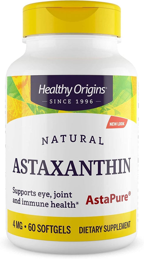 Healthy Origins Astaxanthin (AstaPure) 4 mg, 60 Softgels...