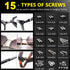 PTSLKHN Eyeglass Repair Kit with Screws, 15 Types Screws for Eyeglasses - Frame Screws, Hinge Screws, Nose Pads Screws - Essential Eye Glasses Rep...