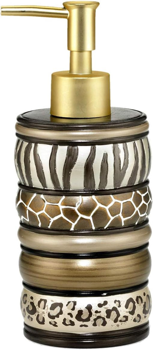 Popular Bath Safari Stripes Modern Bath Accessories Lotion Pump Modern Classic Contemporary Decorative Beautiful Designs Bathroom Decor Set for Ho...