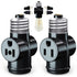 2 Pack, Light Socket to Plug Adapter, Convert E26 Light Socket to 3-Prong Outlet Adapter and Light Bulb Socket (Black)...